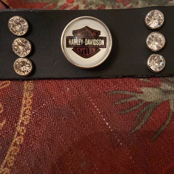 Harley Leather Bling Bracelet - Picture 5 of 6